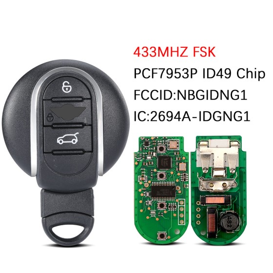 Mini Cooper F-Series 3 Button Smart Key 2014-2018 For NBGIDGNG1 | Aftermarket